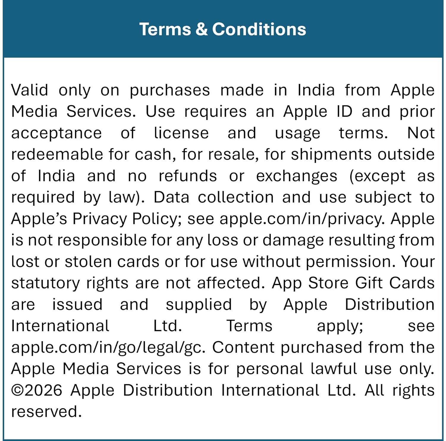 81xhc9ih5el. sl1500 Apple – App Store Code – For India – Delivered via Email