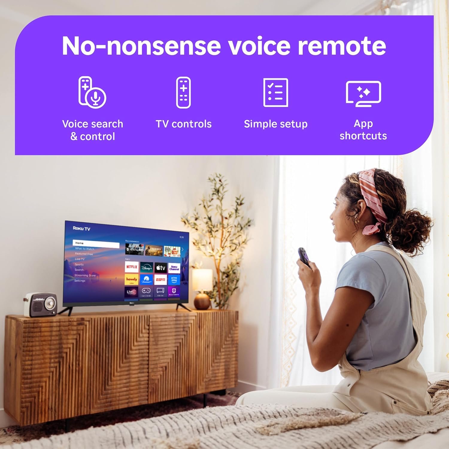 81n a jkzel. sl1500 Roku Smart TV 2025 – 32-Inch Select Series, 1080p Full HD TV – Roku TV with Voice Remote – Flat Screen LED Television with Wi-Fi for Streaming Live Local News, Sports, Family Entertainment