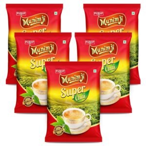 Munimji Super Chai (Tea) 250 gm | Pack of 5 | Rich Aroma & Kadak Taste | Perfect for Daily Use Indian Chai |Fresh & Natural Tea Leaves |