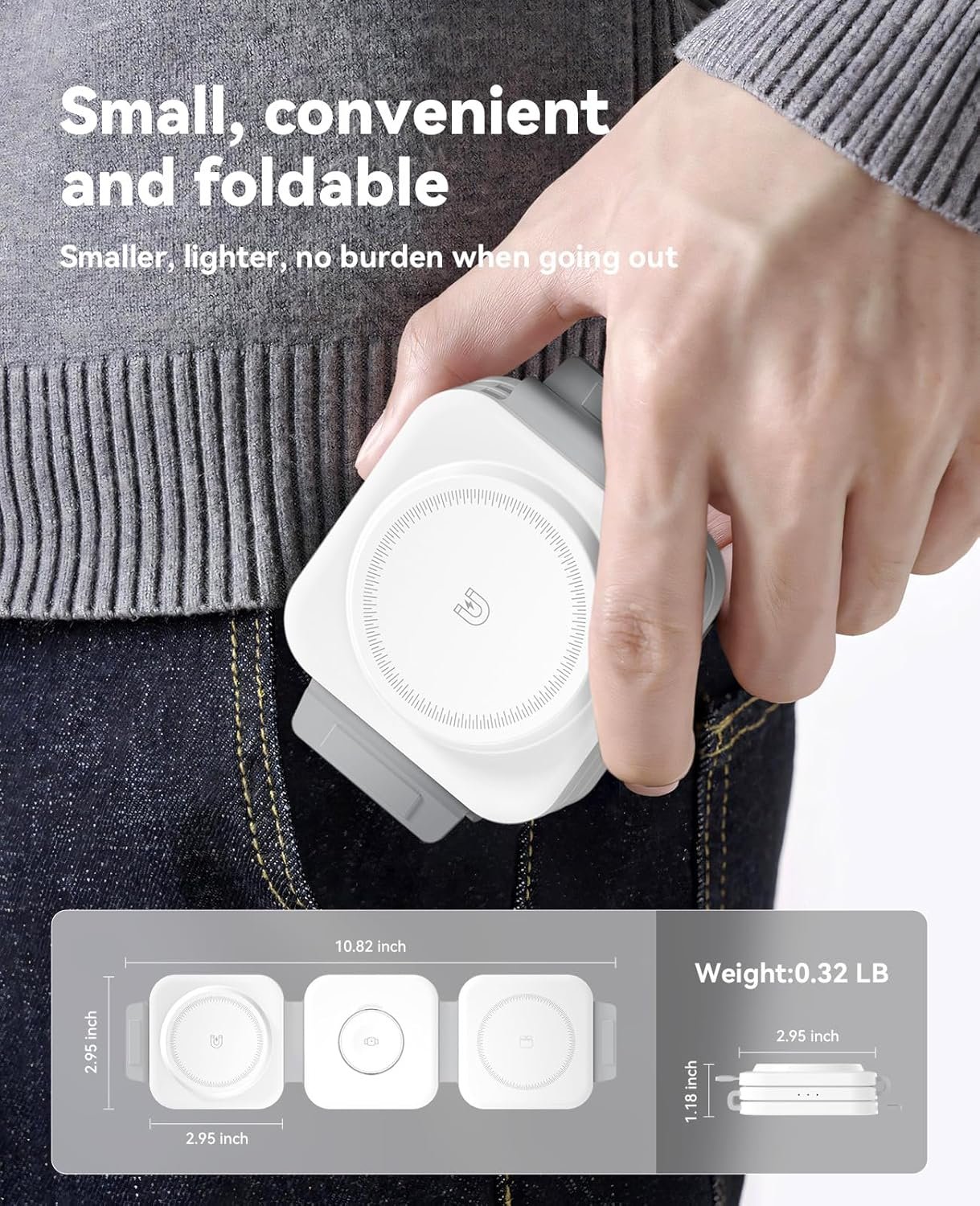 81u 4xjxc9l. sl1500 3 in 1 Charging Station for Apple Multiple Devices, Foldable Magnetic Fast Wireless Charger Dock, Travel Charging Pad for iPhone 17 16 15 14 13 12 Pro Max Plus Apple Watch Series & AirPods 4/3/2/Pro