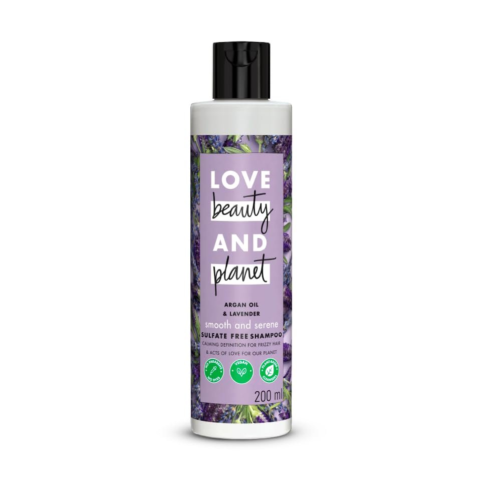 Love Beauty & Planet Argan Oil and Lavender Sulfate Free Smooth and Serene Shampoo|| No Parabens|| No Dyes|| 200ml Love Beauty & Planet Argan Oil and Lavender Sulfate Free Smooth and Serene Shampoo|| No Parabens|| No Dyes|| 200ml