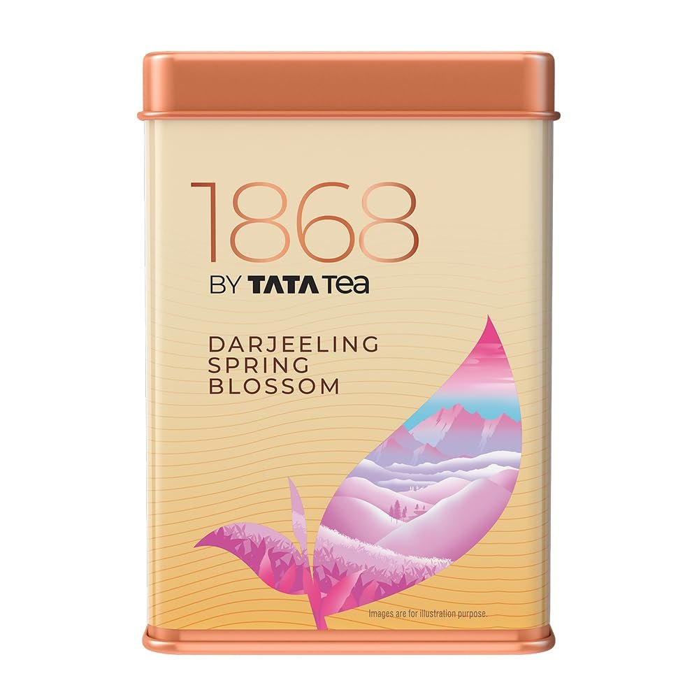 1868 by Tata Tea Darjeeling Spring Blossom, Premium Black Tea, Handpicked from the Foothills of Darjeeling, 50g 1868 by Tata Tea Darjeeling Spring Blossom, Premium Black Tea, Handpicked from the Foothills of Darjeeling, 50g