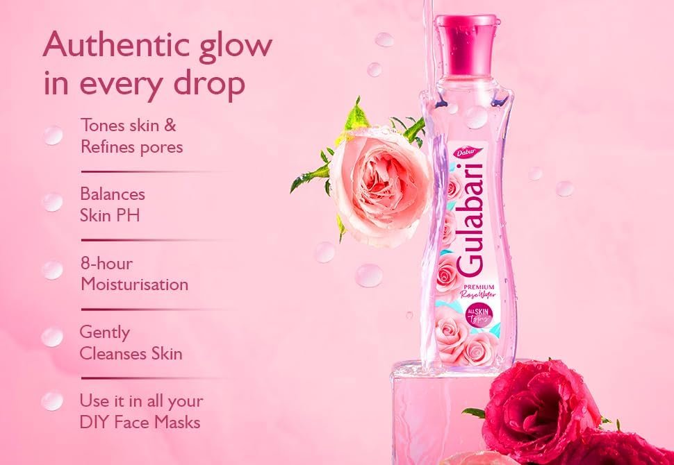 51g72z5lnql Dabur Gulabari Premium Rose Water/Face Toner – 400ml | No Paraben | Alcohol Free | Cleanses, Hydrates & Moisturises Skin | Balances & Restores Skins pH Levels | For All Skin Types