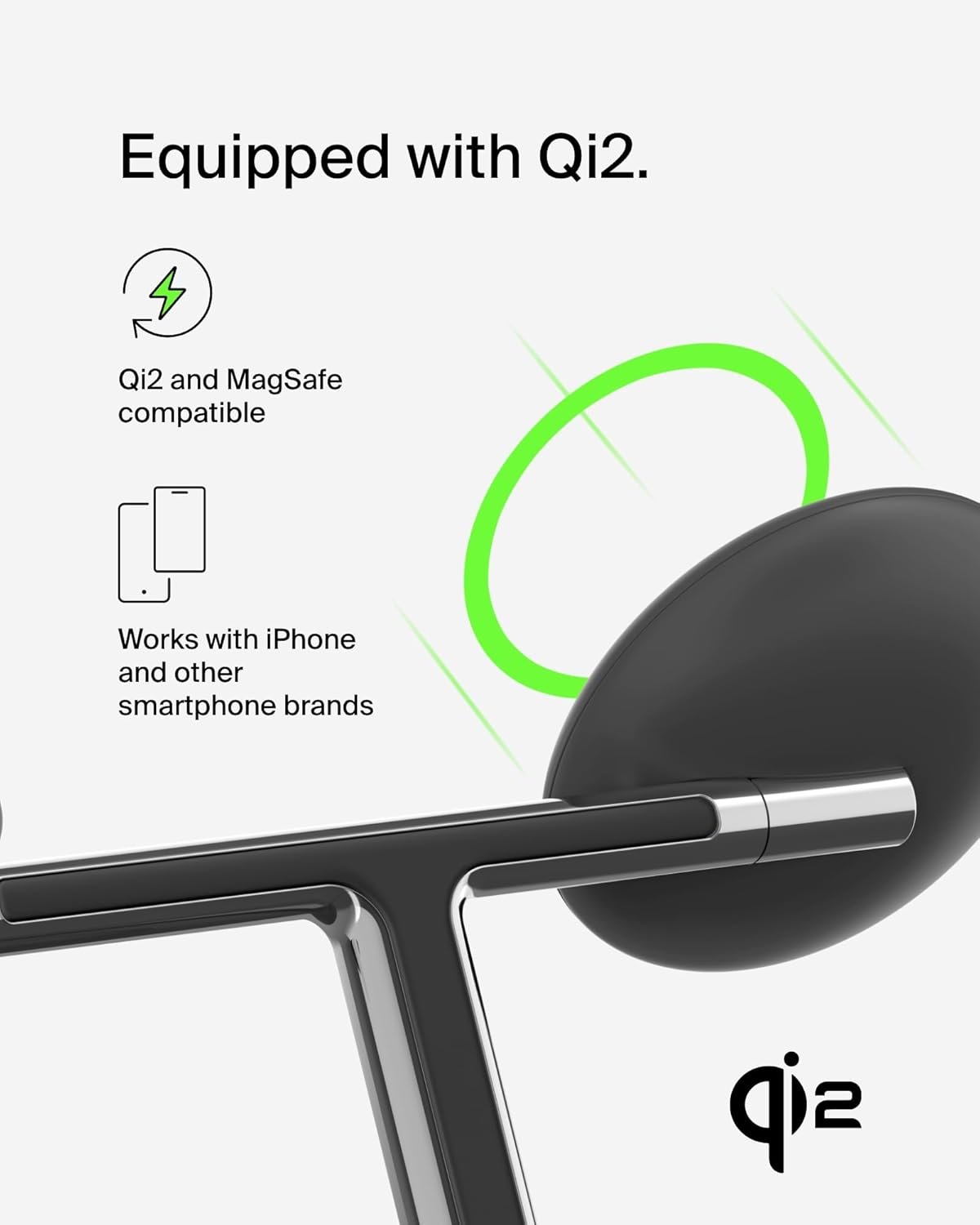 615scgxig0l. sl1500 Belkin MagSafe 3-in-1 Qi2 Wireless Charger Stand 15W | Fast Charging iPhone Charger for iPhone 16, 15, 14 & 13 Series, AirPods, & Apple Watch | 36W Charger Included | Black