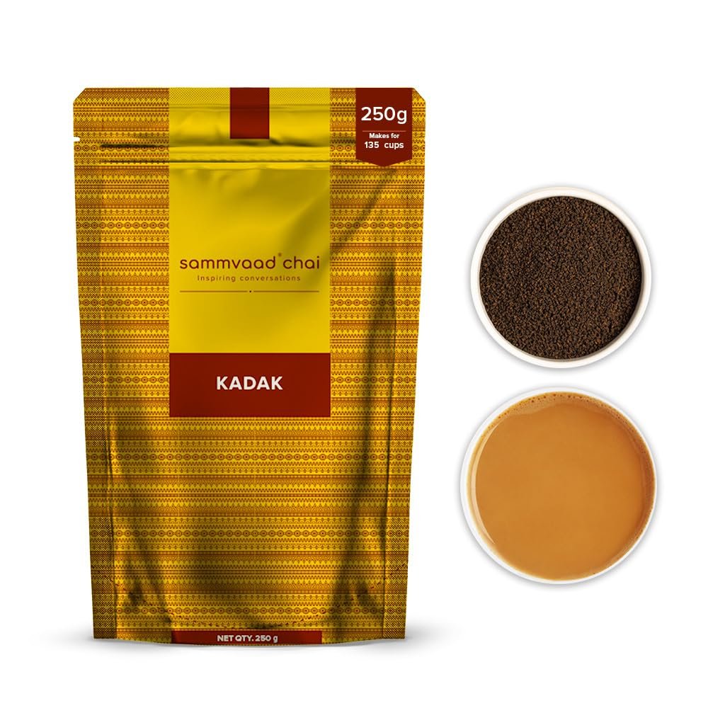 618ceebhtll. sl1000 1782665783 7293 Sammvaad Premium Kadak CTC Chai – 250g | Strong & Aromatic Assam Tea | Graded CTC Tea for Rich Flavor | Makes 135 Cups | Freshness Sealed Pack