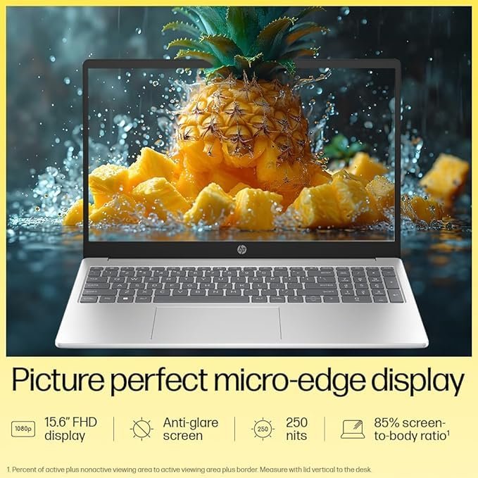 618qvfdnjl HP Business 250R G10 (2025) Thin & Light Laptop with Intel Core 3 14th Gen 100U, 16GB RAM, 512GB SSD, 15.6″ IPS Display, Copilot Key, Windows 11 Pro & MS Office 2024, Turbo Silver (1.5 kg)