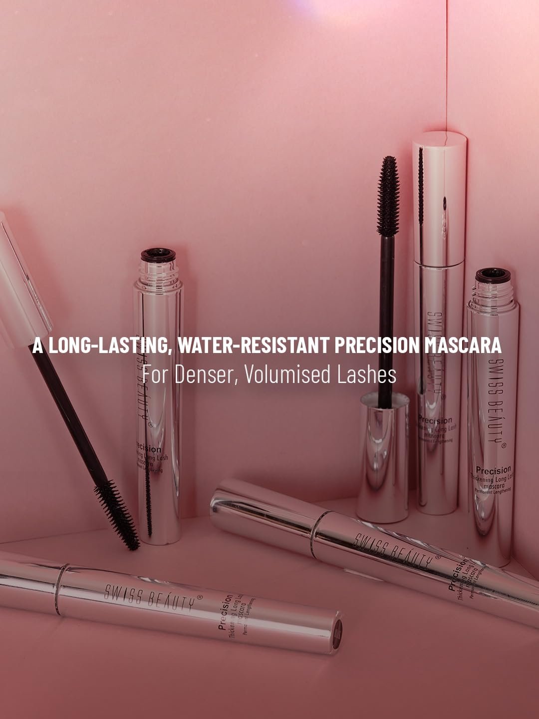 61bjzlzuixl. sl1440 Swiss Beauty Waterproof Volume Mascara | Smudge Proof Curling Mascara For Eye Makeup | Jet Black, 8.5Ml |