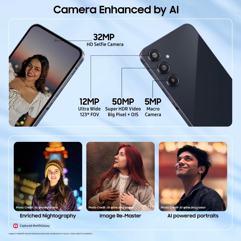 61mxf9z8jtl. sl1000 Samsung Galaxy A55 5G (Awesome Navy, 8GB RAM, 128GB Storage) | AI Mobile | 50MP Main Camera (OIS) | Super HDR Video| Nightography | IP67 | Gorilla Glass Victus+ | sAMOLED | Gaming Smartphone