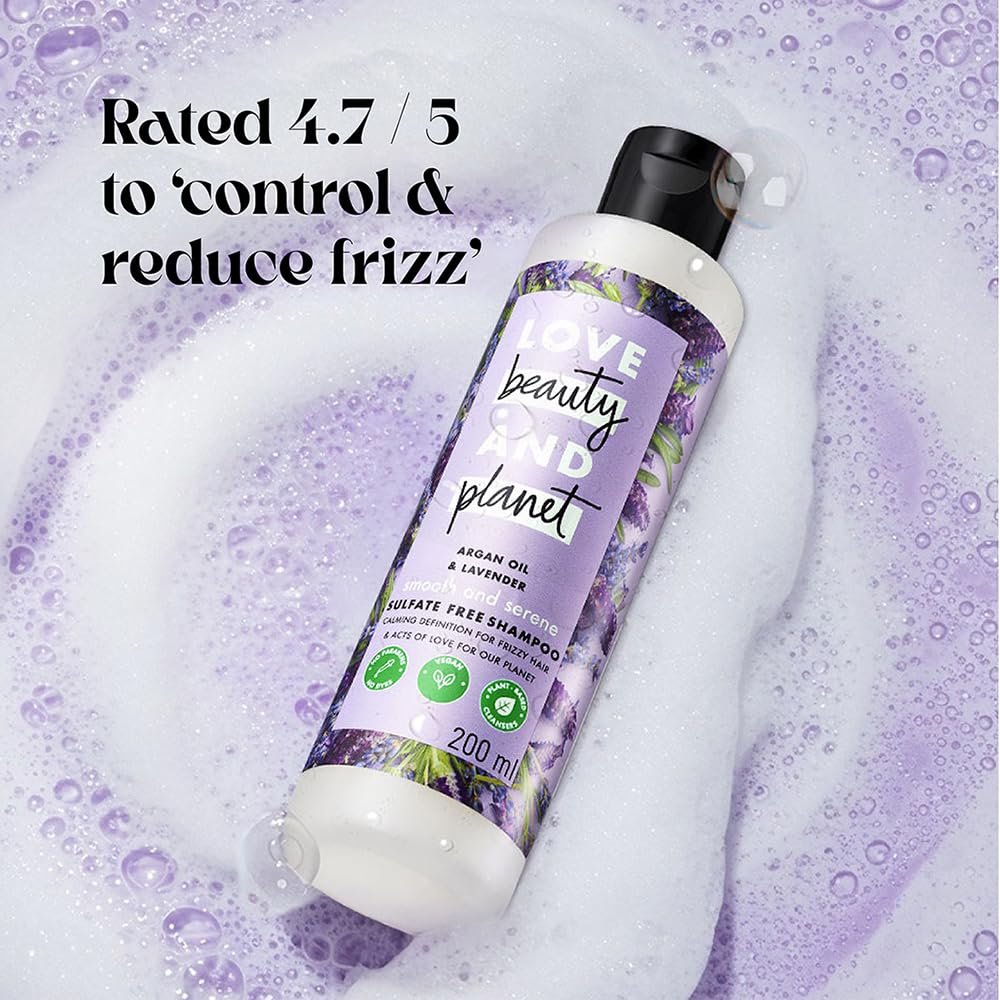 61pw4w9ziml. sl1000 Love Beauty & Planet Argan Oil and Lavender Sulfate Free Smooth and Serene Shampoo|| No Parabens|| No Dyes|| 200ml