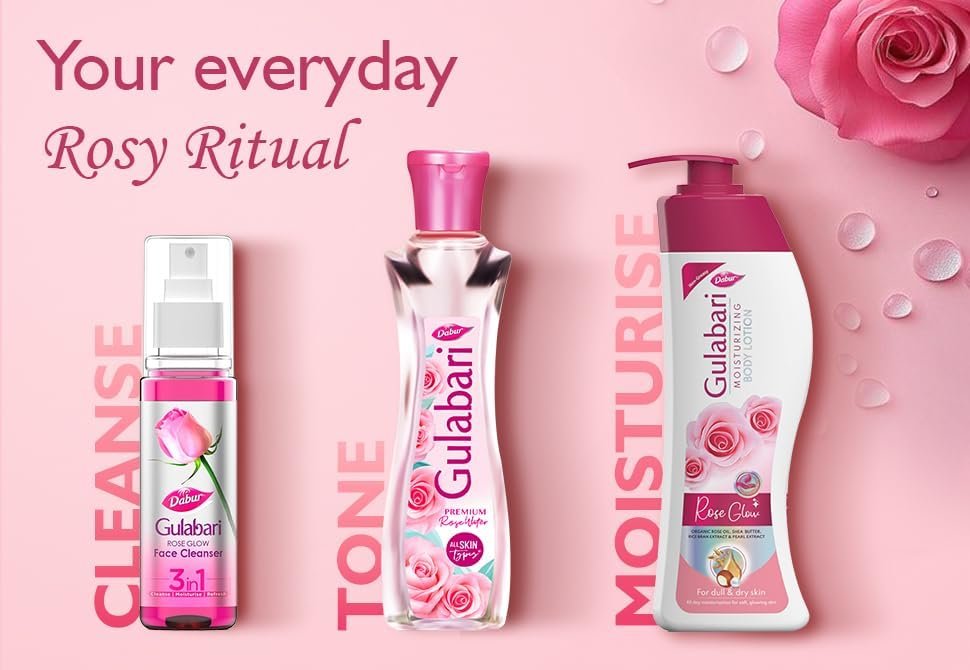 61pumzoqp2l Dabur Gulabari Premium Rose Water/Face Toner – 400ml | No Paraben | Alcohol Free | Cleanses, Hydrates & Moisturises Skin | Balances & Restores Skins pH Levels | For All Skin Types