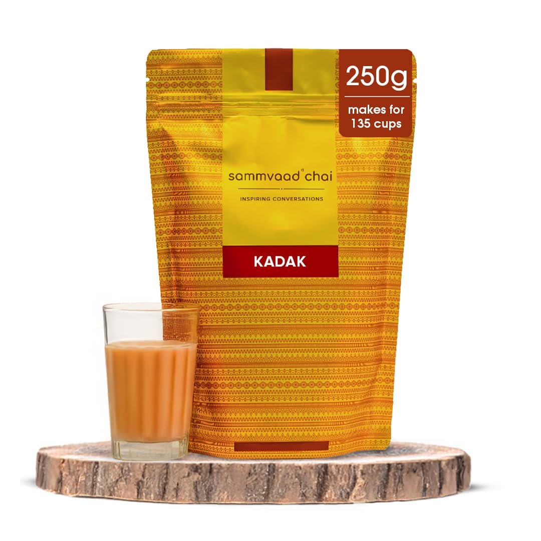 Sammvaad Premium Kadak CTC Chai – 250g | Strong & Aromatic Assam Tea | Graded CTC Tea for Rich Flavor | Makes 135 Cups | Freshness Sealed Pack Sammvaad Premium Kadak CTC Chai – 250g | Strong & Aromatic Assam Tea | Graded CTC Tea for Rich Flavor | Makes 135 Cups | Freshness Sealed Pack