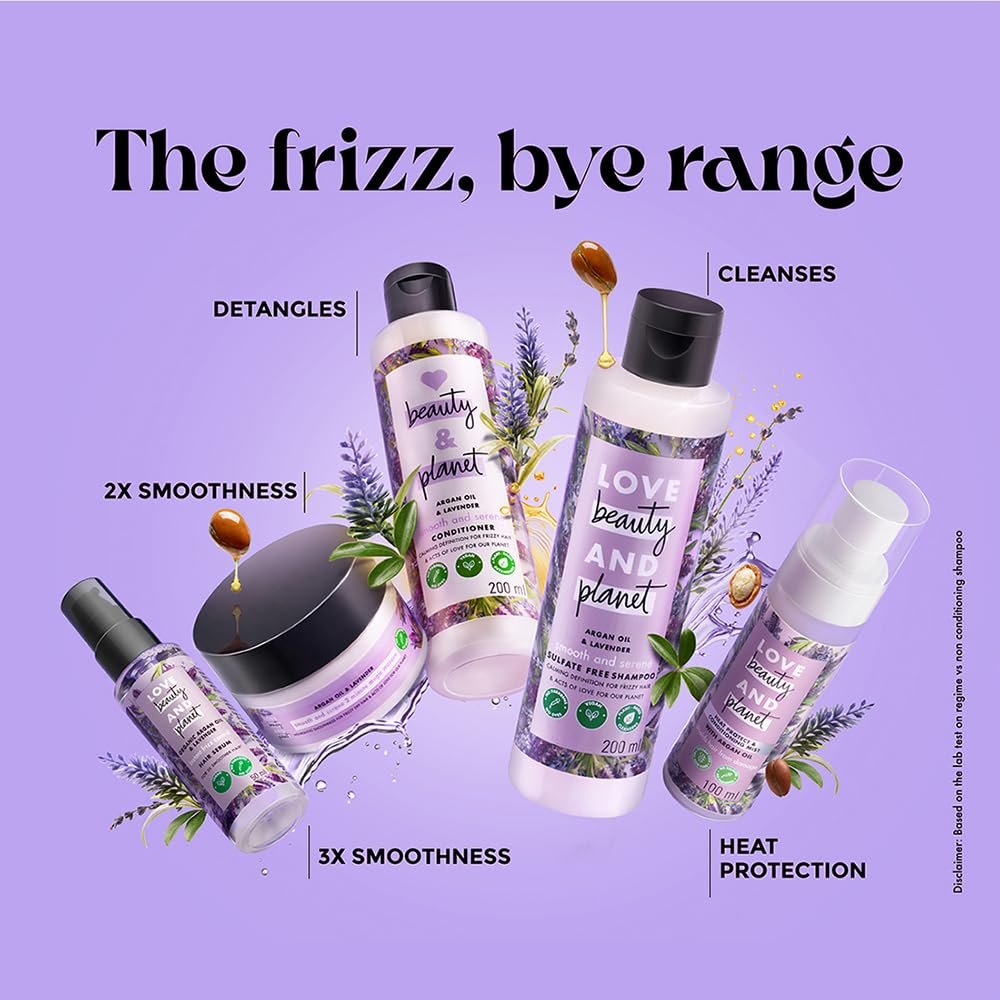 61wnkdwouzl. sl1000 Love Beauty & Planet Argan Oil and Lavender Sulfate Free Smooth and Serene Shampoo|| No Parabens|| No Dyes|| 200ml