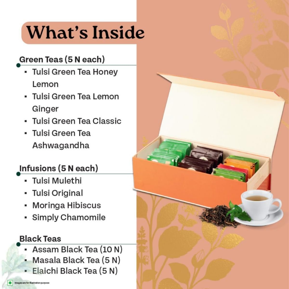 61yflrzwyhl. sl1200 A TATA Product – Organic India Blissful Brew Tea Gift Box (60 Assorted Teabags, 11 Flavors) Certified Organic | Stress Relieving | Uplifts Mood | Antioxidant- Rich | Staple- Free Unbleached Tea Bags
