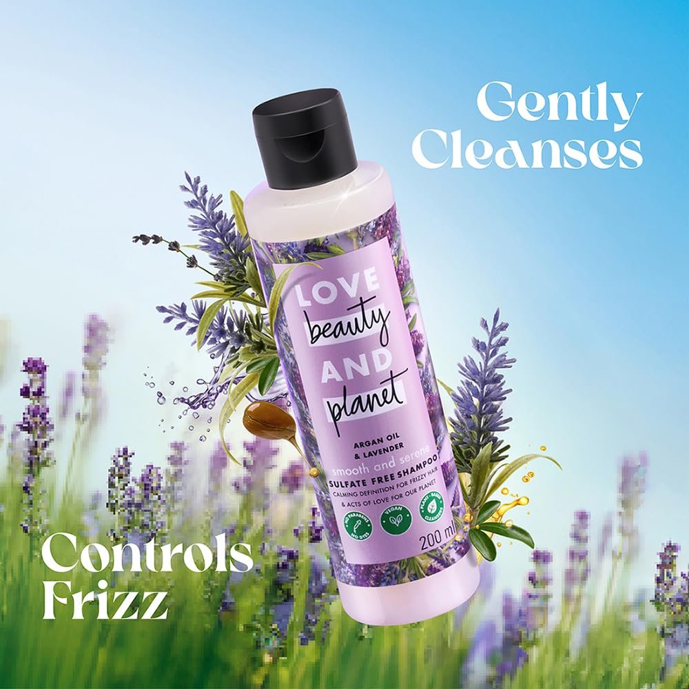 61hgqzsobl. sl1000 Love Beauty & Planet Argan Oil and Lavender Sulfate Free Smooth and Serene Shampoo|| No Parabens|| No Dyes|| 200ml
