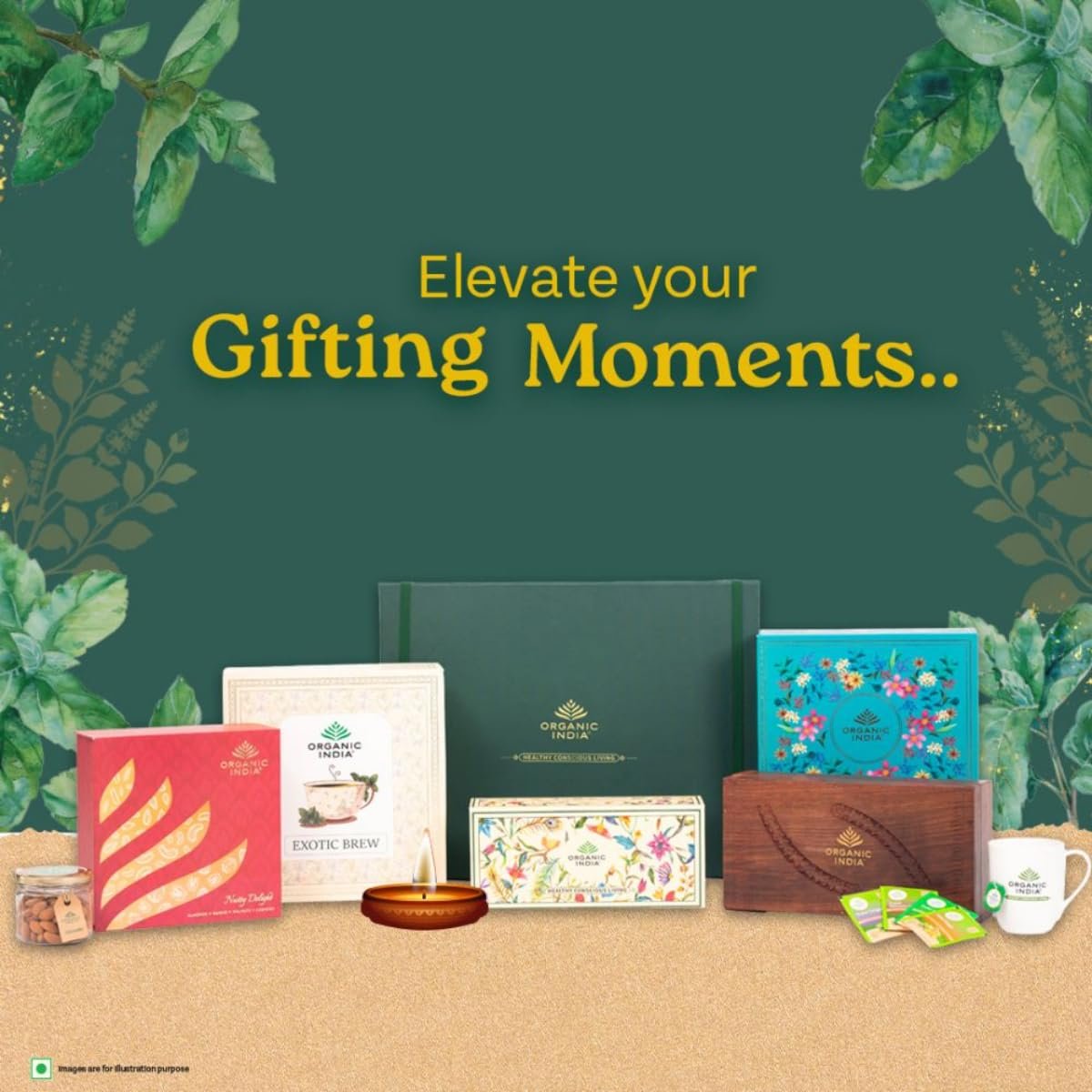 61ol sux9ql. sl1200 A TATA Product – Organic India Blissful Brew Tea Gift Box (60 Assorted Teabags, 11 Flavors) Certified Organic | Stress Relieving | Uplifts Mood | Antioxidant- Rich | Staple- Free Unbleached Tea Bags