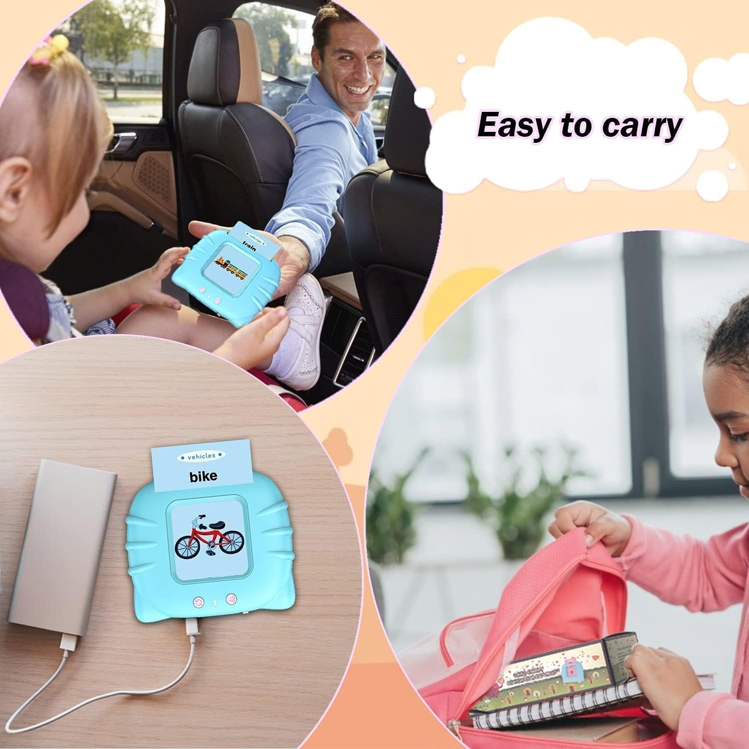 714ooxwc3fl. sl1500 Storio Montessori Talking Flash Cards for Kids 2-5 Years | Rechargeable Educational Learning Toy for Toddlers | Cognitive Language Skills Builder for Boys & Girls | Sound Flashcard Device for Babies