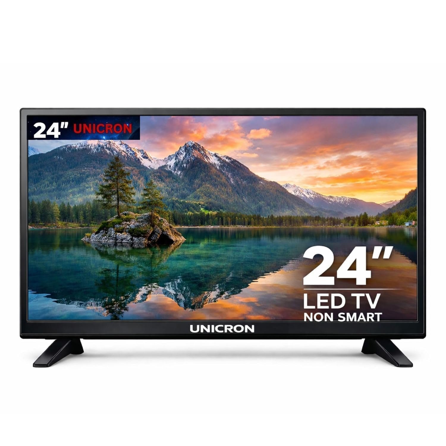 716utfurml. sl1500 UNICRON 24 Inch HD LED TV Non Smart 20W Sound Output, Slim Design Premuim Crystal Clear Display with HDMI & USB Ports, Ideal for Home, Office & Monitor