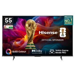 Hisense 139 cm (55 Inches) 4K Ultra HD Smart QLED TV | Dolby Vision Atmos, HDR10+ Adaptive | 144 Hz Game Mode Pro | AI 4K Upscaler | VIDAA OS | 55E7Q PRO (Charcoal Grey)