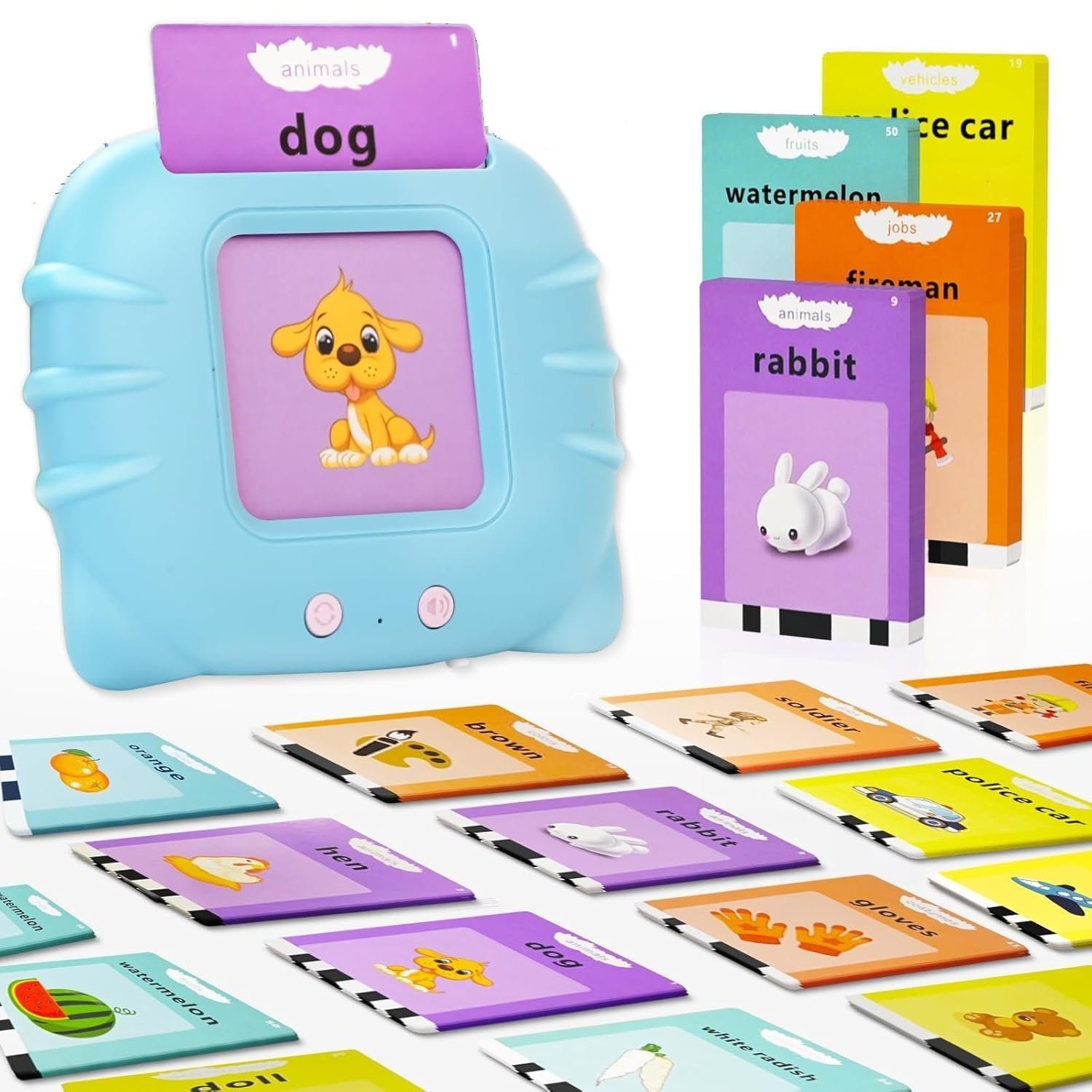71t b9pfml. sl1500 Storio Montessori Talking Flash Cards for Kids 2-5 Years | Rechargeable Educational Learning Toy for Toddlers | Cognitive Language Skills Builder for Boys & Girls | Sound Flashcard Device for Babies