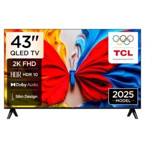 TCL 43S5K Television 43 Inch Smart TV QLED HDR 10 Google TV, Dolby Audio, Game Mode, Multiple Eye Care with Slim Design (2025 Model)