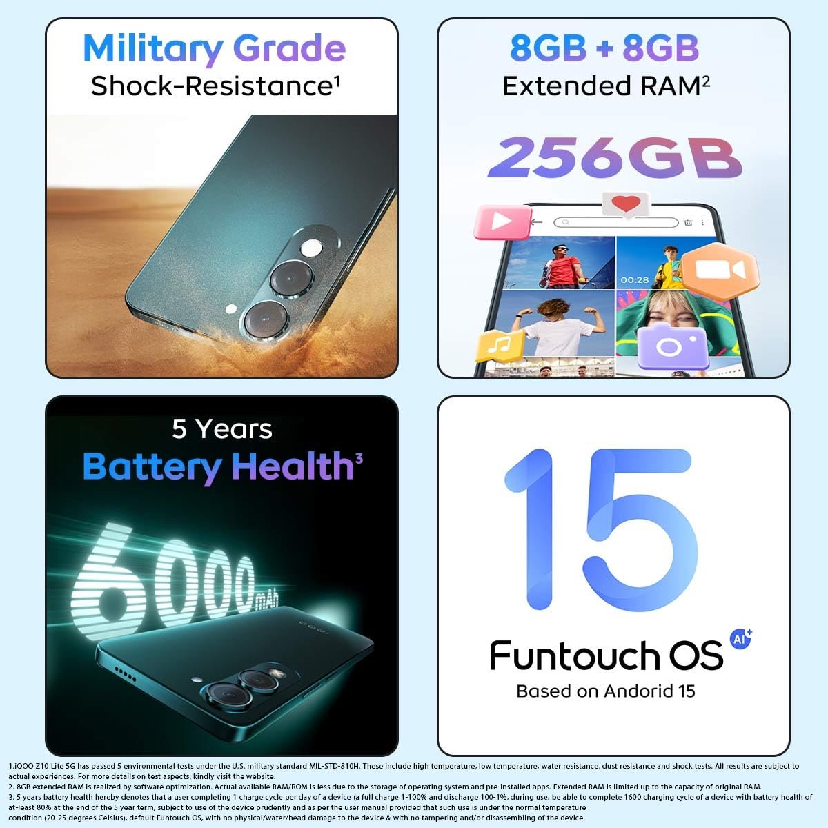 71hbh6ggotl. sl1200 1781047069 2946 iQOO Z10 Lite 5G (Cyber Green, 4GB RAM, 128GB Storage) | 6000 mAh Battery | Dimensity 6300 5G Processor with 433K+* AnTuTu Score | IP64 Rated & Military Grade Shock-Resistance*