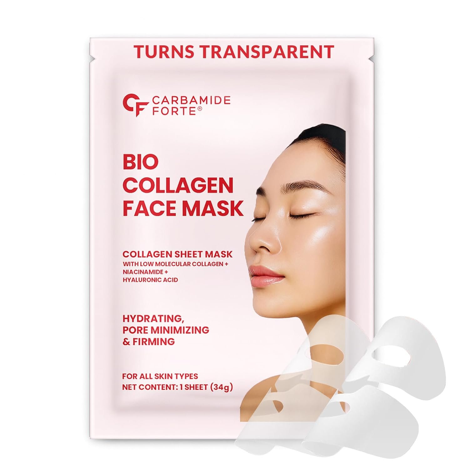 Carbamide Forte Bio Collagen Mask | Collagen Mask Overnight | Sheet Mask | Korean Glass Skin Overnight Hydrogel Face Mask Sheets for Deep Hydration, Pore Minimizing, Firming & Moisturizing | Paraben-Free | For All Skin Types | 1 Piece - 35g Carbamide Forte Bio Collagen Mask | Collagen Mask Overnight | Sheet Mask | Korean Glass Skin Overnight Hydrogel Face Mask Sheets for Deep Hydration, Pore Minimizing, Firming & Moisturizing | Paraben-Free | For All Skin Types | 1 Piece - 35g