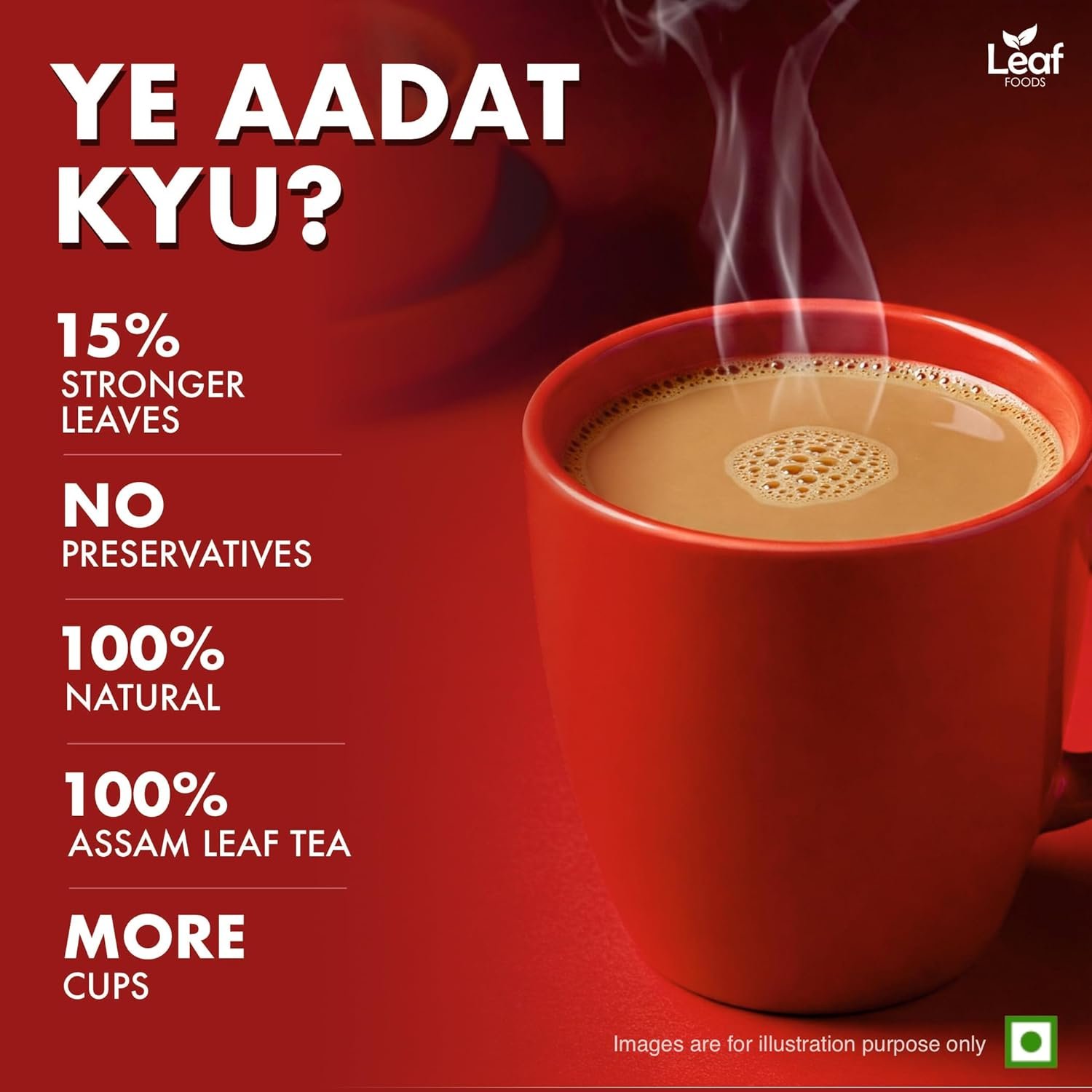 71zxnixsail. sl1500 Leaf Aadat Special Family Tea | 1Kg Pouch | Kadak Chai For Refreshing Daily Routine | Aromatic, Strong & Unique Blend of Black Teas For Family | Black Leaf Tea | Hindustan Ki Aadat