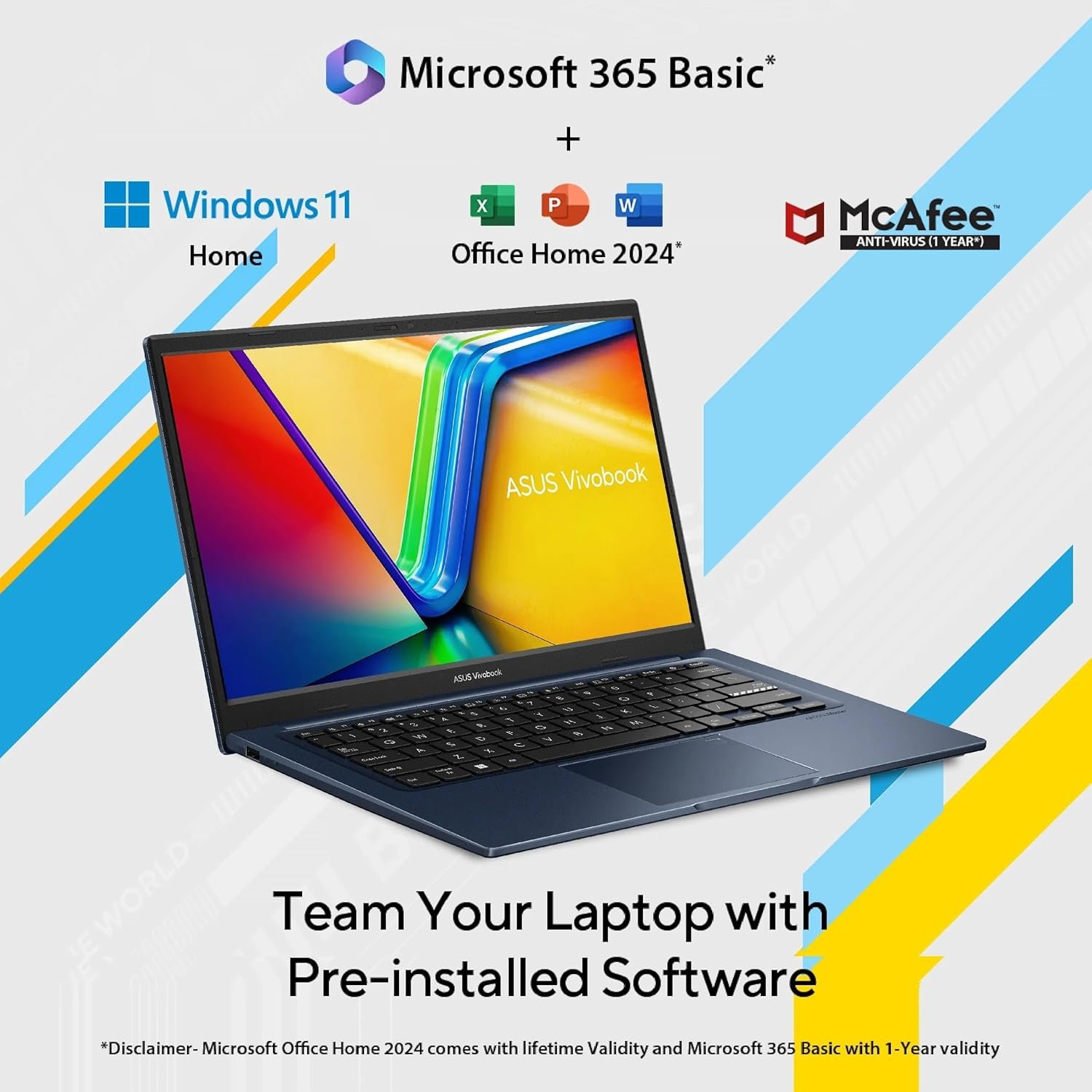 81eatwtg18l. sl1500 ASUS Vivobook 14, (i5 14th Gen) Intel Core 5 120U, Thin & Light Laptop(16GB RAM/512GB SSD/FHD/14/60Hz/Fingerprint Reader/M365 Basic (1Year)*/Office Home 2024/Quiet Blue/1.4 Kg) X1404VAP-EB1542WS
