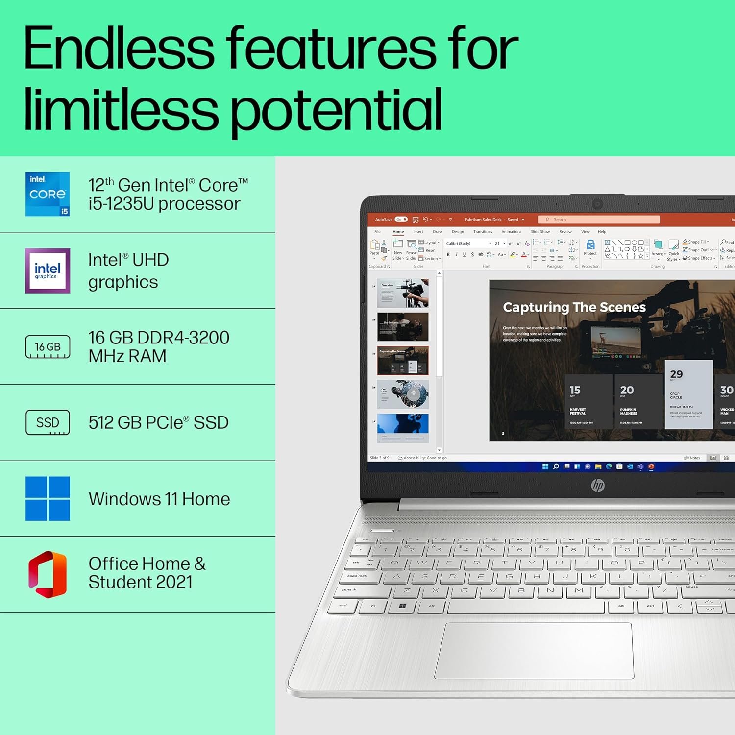 81eyh1rh6ml. sl1500 HP Laptop 15, 12th Gen Intel® Core™ i5-1235U, 15.6-inch(39.6 cm), FHD, 8GB DDR4,512GB SSD,Dual Speakers,Win 11 Home 64, Silver,1.69 kg,15s-fr5007TU