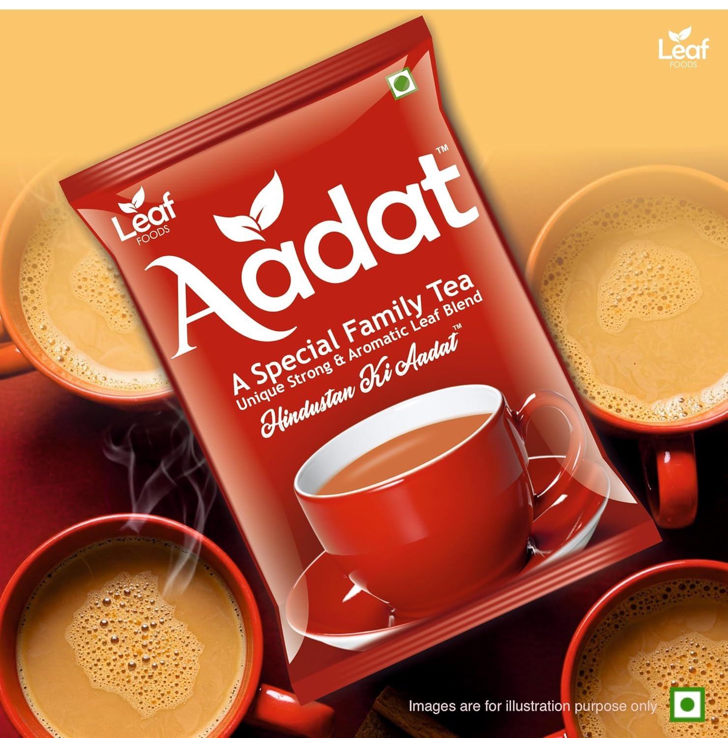 81u0edbi 8l. sl1500 Leaf Aadat Special Family Tea | 1Kg Pouch | Kadak Chai For Refreshing Daily Routine | Aromatic, Strong & Unique Blend of Black Teas For Family | Black Leaf Tea | Hindustan Ki Aadat