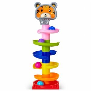 Amazon Brand - Jam & Honey Rolling & Swirling Ramp Drop Toy for Kids 3+ Years, 5-Layer Ball Drop Track with 4 Balls, Early Learning Activity Toy, BIS Certified Safe