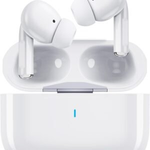 Wireless Earbuds for iPhone, 5.3 Bluetooth Headphones for Apple Earbuds Wireless, ENC Noise Cancelling 40Hrs Playback in Ear Air Buds Pods HiFi Bass for iPhone 17 16 15/iPad/PC/Laptop/Switch/White