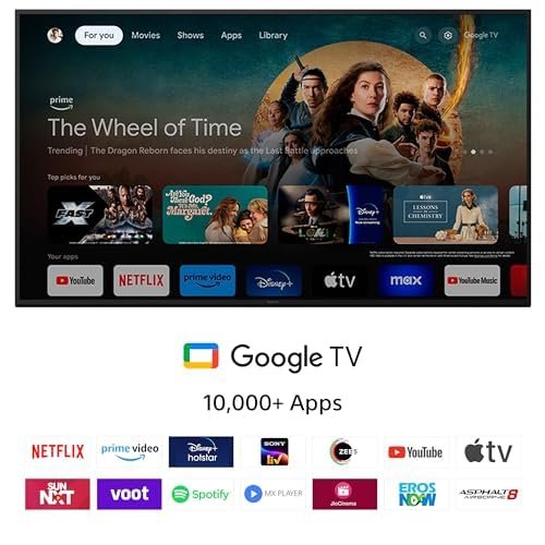 51tliaikl Sony BRAVIA 80 cm (32 inches) HD Ready Smart LED Google TV KD-32W825 (Black)