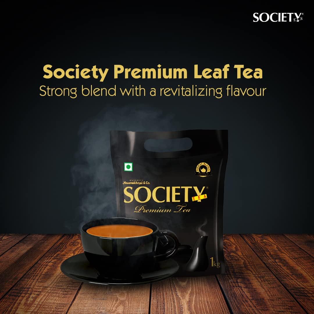 61pok0gltnl. sl1080 1783464780 9511 Society Premium Tea — Premium Assam CTC Blend, Strong & Rich Chai Patti With A Fuller Body & Deeper Aroma, Hasmukhrai & Co. Since 1924 | 1 kg Pouch | Loose Leaves, No Preservatives