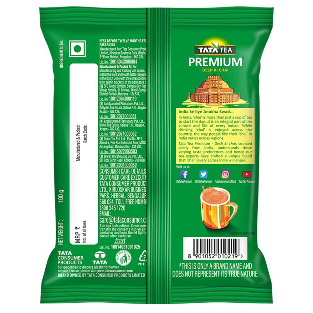 61oghegvbkl. sl1000 Tata Tea Premium Desh Ki Chai, Unique Blend Crafted For Chai Lovers Across India, Black Tea, Loose Leaves, 500g