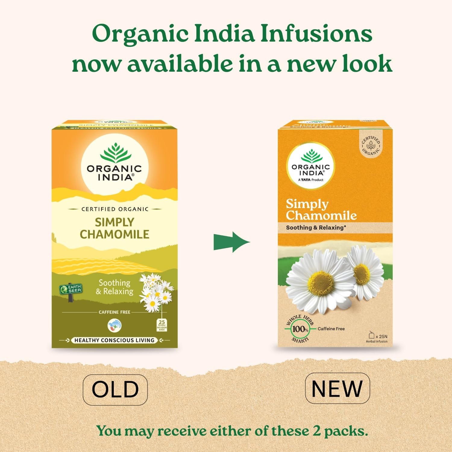 71gtwoqwx1l. sl1500 A TATA Product – Organic India Simply Chamomile Infusion, 25 Tea Bags, Certified Organic, Soothing & Relaxing, Caffeine-Free, Whole Herb Blend
