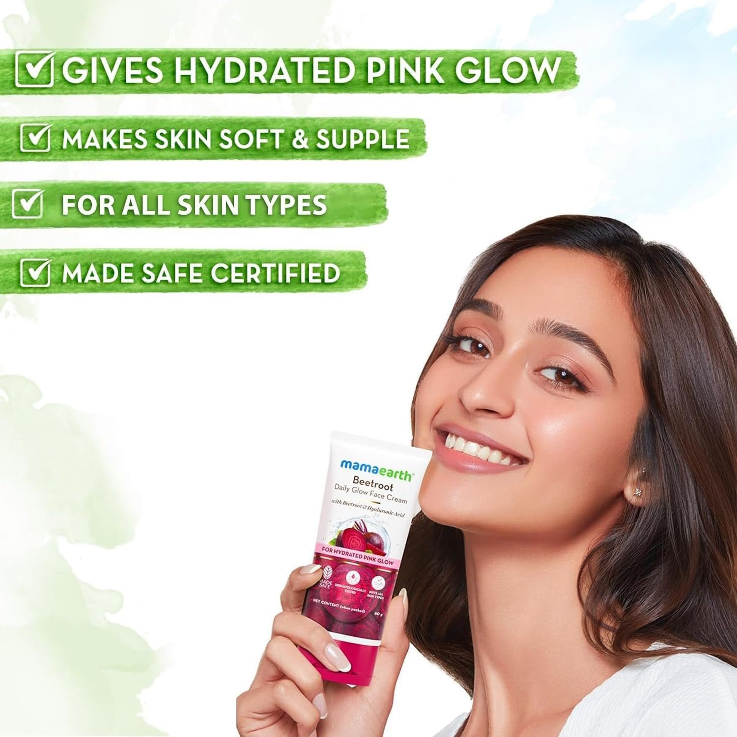 71hvbwc46ql. sl1500 Mamaearth Beetroot Daily Glow Face Cream With Beetroot & Hyaluronic Acid – 80 g | Gives Hydrated Pink Glow | Gives Instant Brightening Effect | Lightweight & Non-Greasy | Natural Glow | For All Skin Types