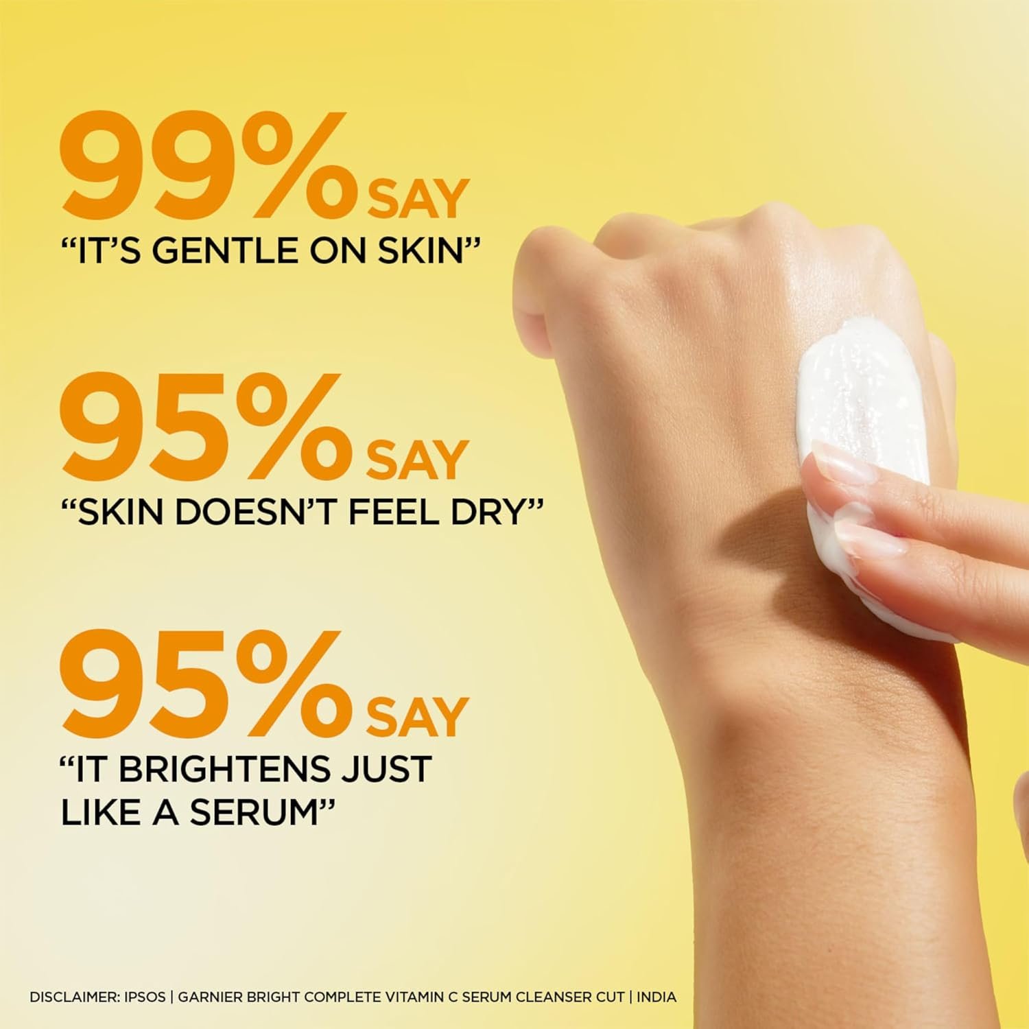 71m4wt1pul. sl1500 Garnier 2-in-1 Vitamin C Serum Facewash |Cleanse, Brighten & Hydrate, 150g | Daily Vit C face wash deeply cleanses without drying. De-tans, evens tone & fades dark spots. For oily, dry & sensitive skin