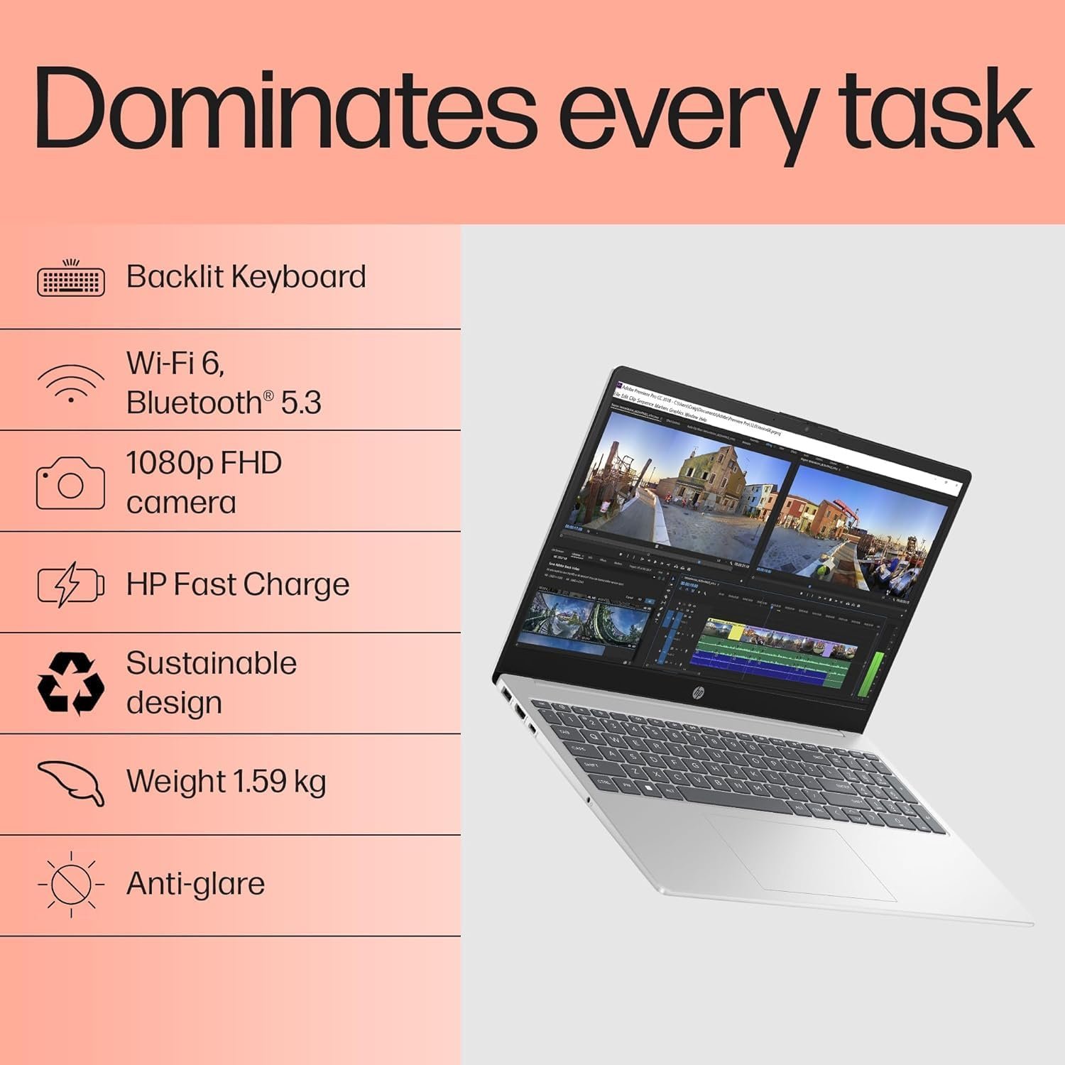 71t4gabvnwl. sl1500 1783735255 8855 HP 15 (2026), AMD Ryzen 7 Octa Core 7735U – (16 GB DDR5/512 GB SSD/AMD Radeon 680M Graphics/Windows 11 Pro) Thin & Light Business Laptop/15.6 FHD Display/Backlit + Fingerprint/Silver/1.5kg/MS Office