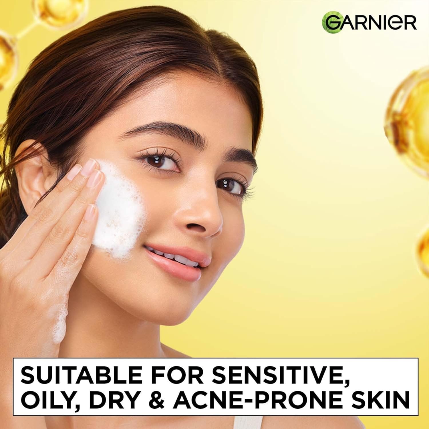 71g7yckbz7l. sl1500 Garnier 2-in-1 Vitamin C Serum Facewash |Cleanse, Brighten & Hydrate, 150g | Daily Vit C face wash deeply cleanses without drying. De-tans, evens tone & fades dark spots. For oily, dry & sensitive skin