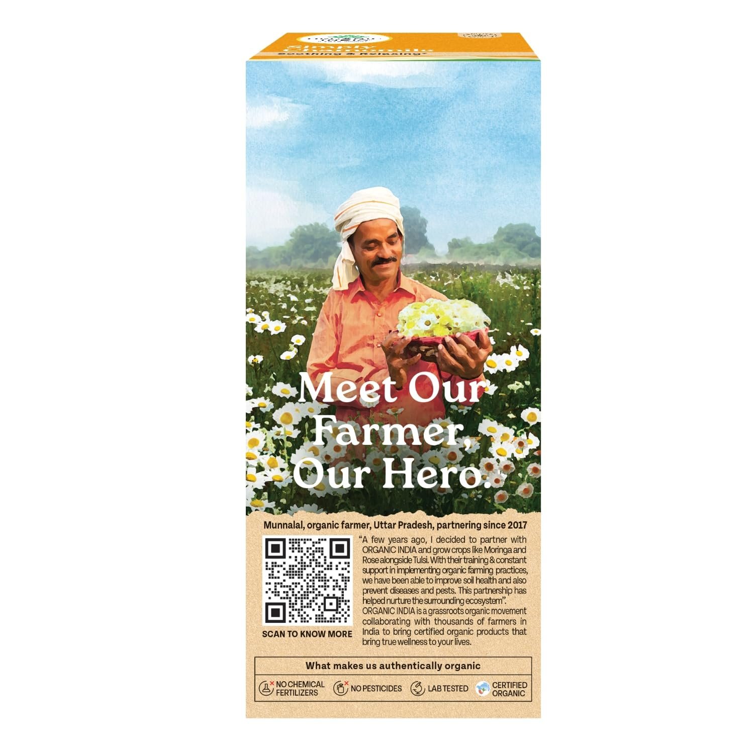 71xdxsnu3l. sl1500 A TATA Product – Organic India Simply Chamomile Infusion, 25 Tea Bags, Certified Organic, Soothing & Relaxing, Caffeine-Free, Whole Herb Blend