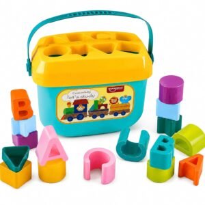 Toyshine Baby’s First Educational Shape Sorting Blocks Toy | 16 Pcs ABCD Learning Blocks & Shape Sorter | Early Development Activity Toy for 6 Months to 2 Years Old Boys & Girls