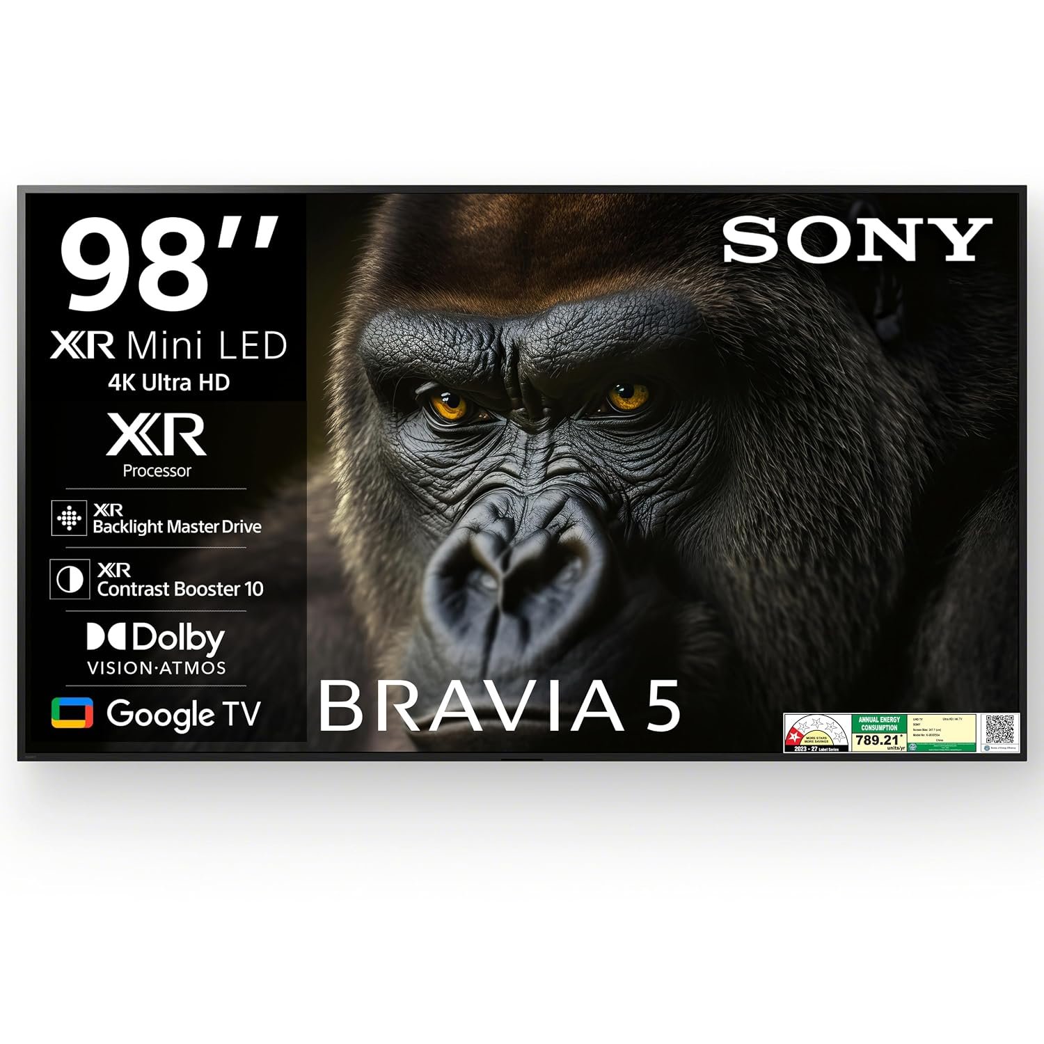 Sony 248 cm (98 inches) BRAVIA 5 Series 4K Ultra HD Smart Mini LED Google TV K-98XR55A Sony 248 cm (98 inches) BRAVIA 5 Series 4K Ultra HD Smart Mini LED Google TV K-98XR55A
