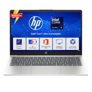 HP 14, Intel Core Ultra 5 125H (16GB DDR5, 512GB SSD), Micro-Edge, Anti-Glare, FHD, 14''/35.6cm, Win11, M365* Office24, Silver, 1.4kg, ep1150TU, FHD Camera, Backlit Laptop