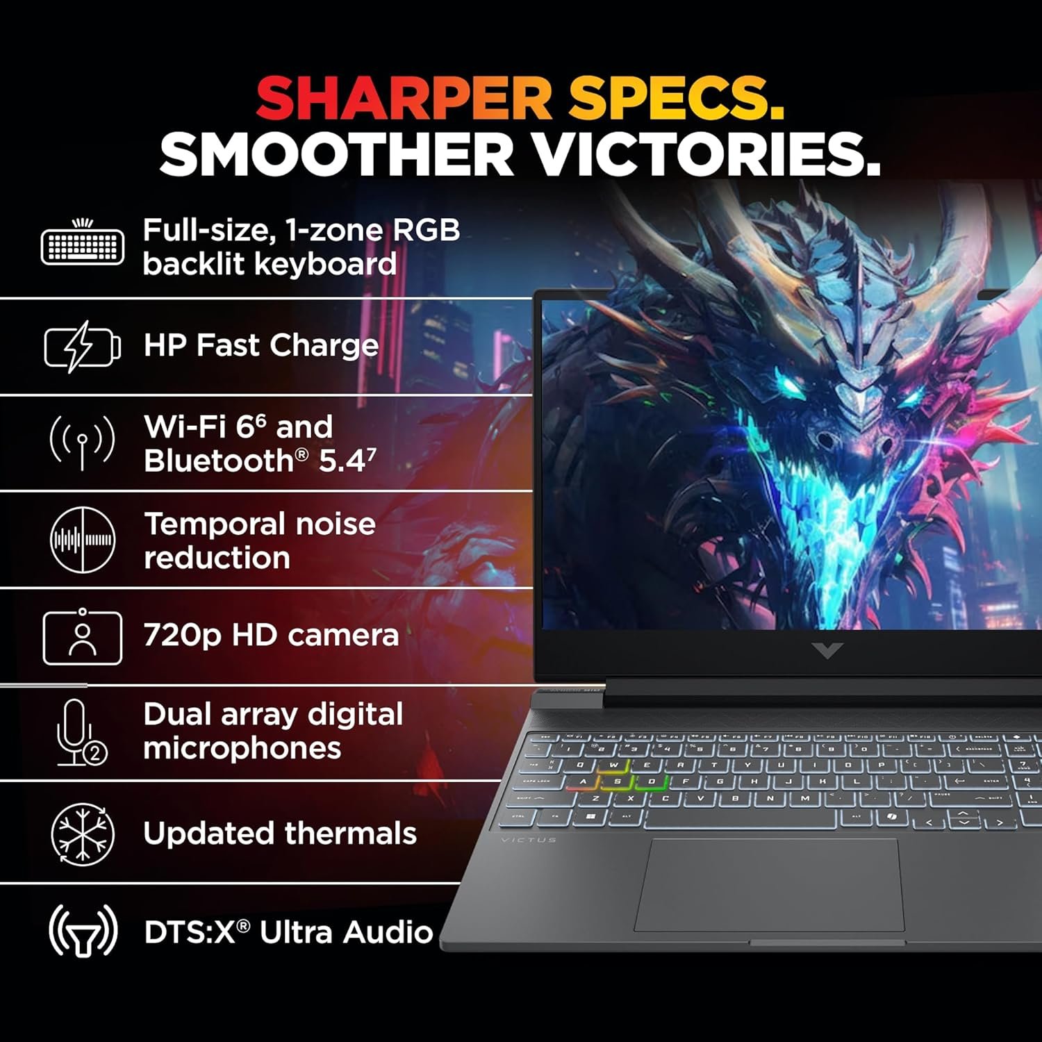 81zsffsyjgl. sl1500 HP Smartchoice Victus, 13th Gen Intel Core i7-13620H, 8GB RTX 5060, 24GB DDR5(Upgradeable) 1TB SSD, 144Hz, FHD, 15.6/39.6cm, Win11, M365(1yr)*Office 24, Mica Silver,2.29Kg,fa2308TX, RGB Gaming Laptop