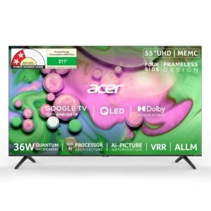 Acer 139 cm (55 inches) V PRO Series 4K Ultra HD Smart QLED Google TV AR55QDQGR2851AD