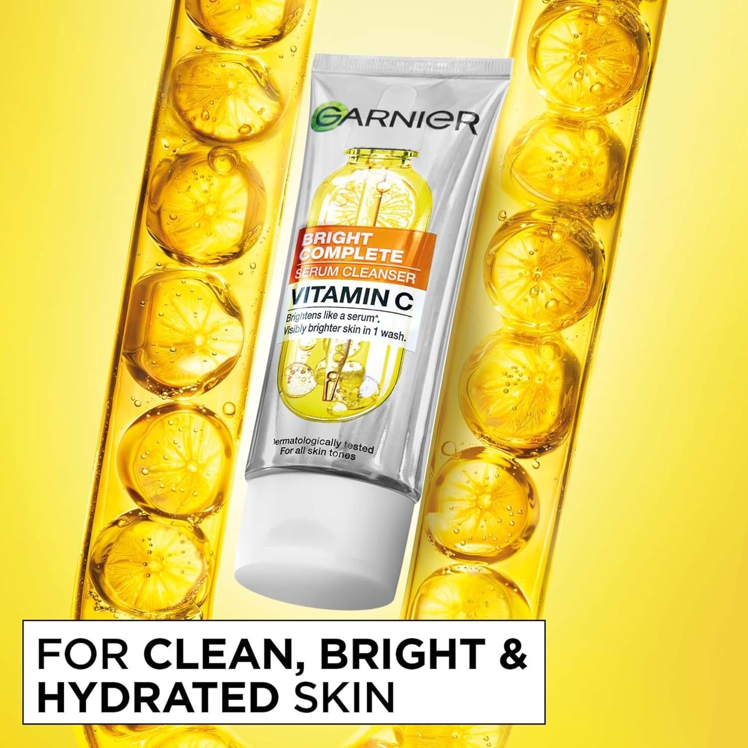 81jhe18wqwl. sl1500 Garnier 2-in-1 Vitamin C Serum Facewash |Cleanse, Brighten & Hydrate, 150g | Daily Vit C face wash deeply cleanses without drying. De-tans, evens tone & fades dark spots. For oily, dry & sensitive skin