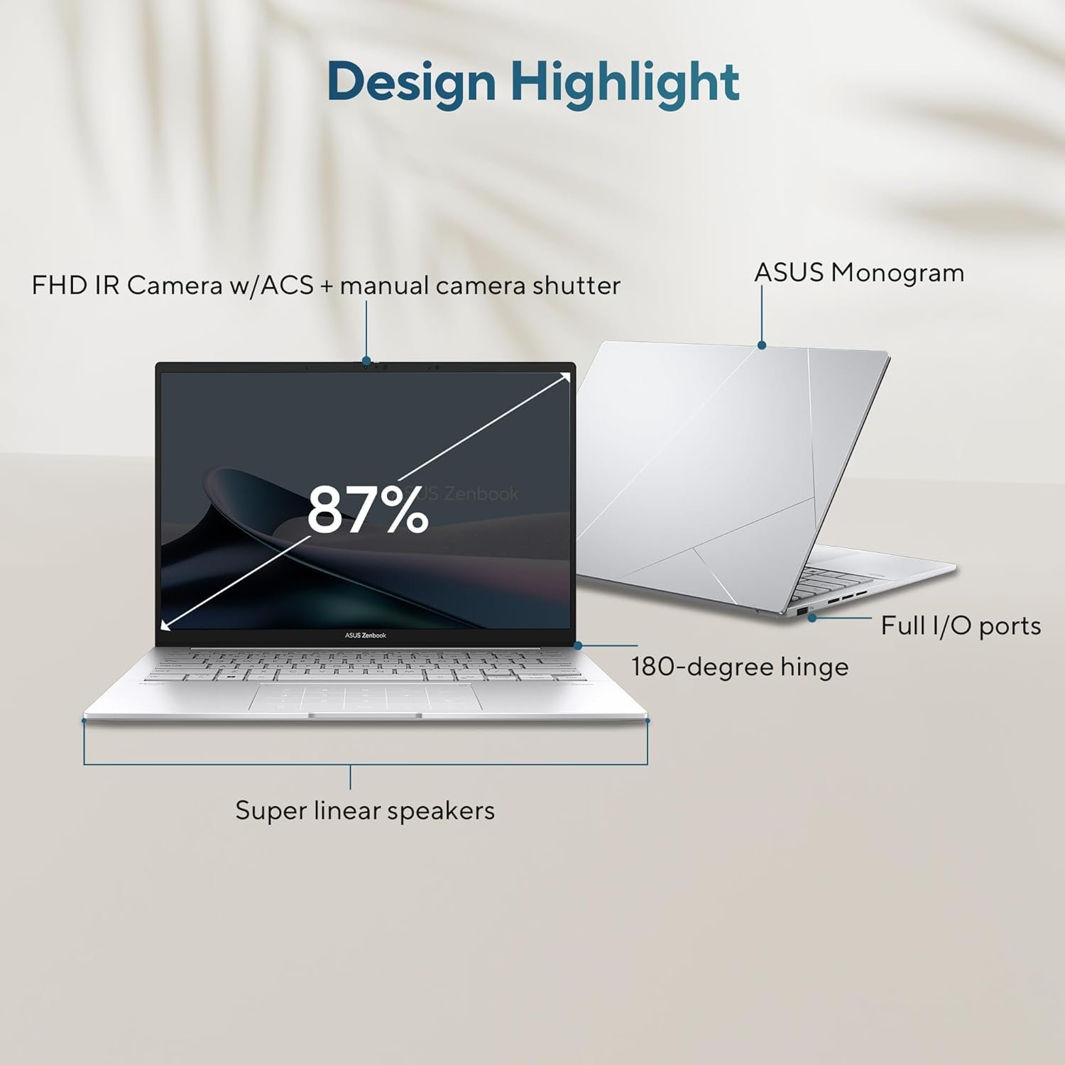 71kv4oghpel. sl1500 ASUS Zenbook 14,Smartchoice,Intel Core Ultra 7 (Series 2),32GB,1TB,3K OLED Touch Screen,14,120Hz,Windows 11,M365 Basic (1Y),Office Home 2024,Foggy Silver,1.28 kg, UX3405CA-PZ348WS, Thin & Light