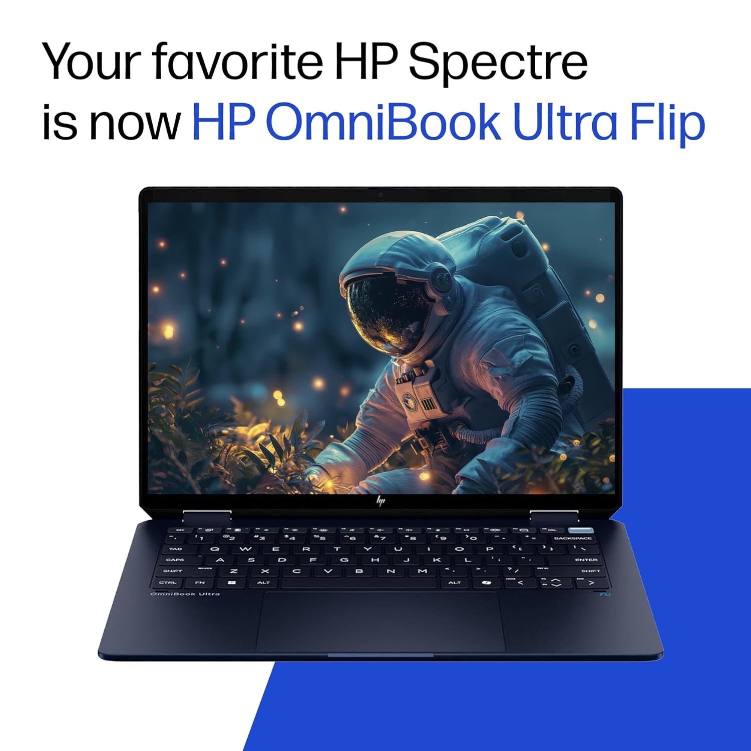 71mjbsngfkl. sl1500 1787048448 7912 HP Omnibook Ultra Flip (Previously Spectre), Intel Core Ultra 9 288V (32GB LPDDR5x, 1TB SSD), 3K, OLED, 120 Hz, 14/35.6cm, Win11, M365* Office24, Blue, 1.34kg, fh0368tu, 9MP Camera, Backlit Laptop