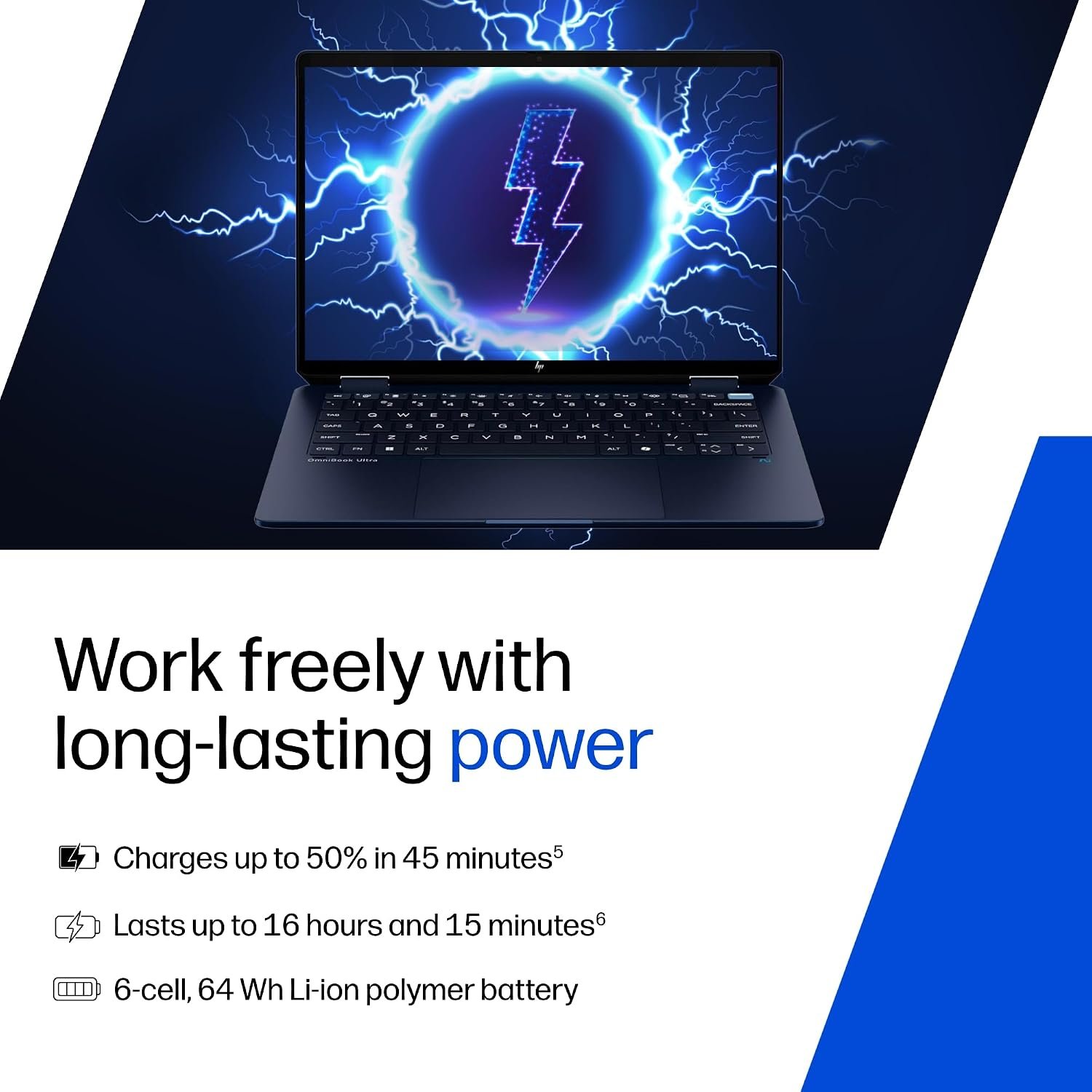 71njagii4ml. sl1500 1787048451 9465 HP Omnibook Ultra Flip (Previously Spectre), Intel Core Ultra 9 288V (32GB LPDDR5x, 1TB SSD), 3K, OLED, 120 Hz, 14/35.6cm, Win11, M365* Office24, Blue, 1.34kg, fh0368tu, 9MP Camera, Backlit Laptop